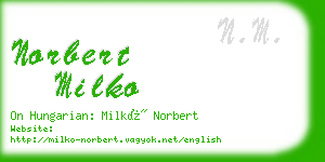 norbert milko business card